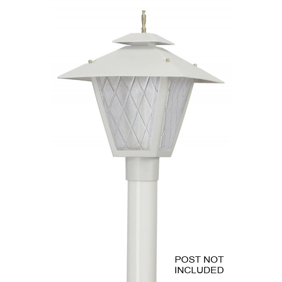 Wave Lighting 115F-LR15W LED Marlex Colonial Post Light in White